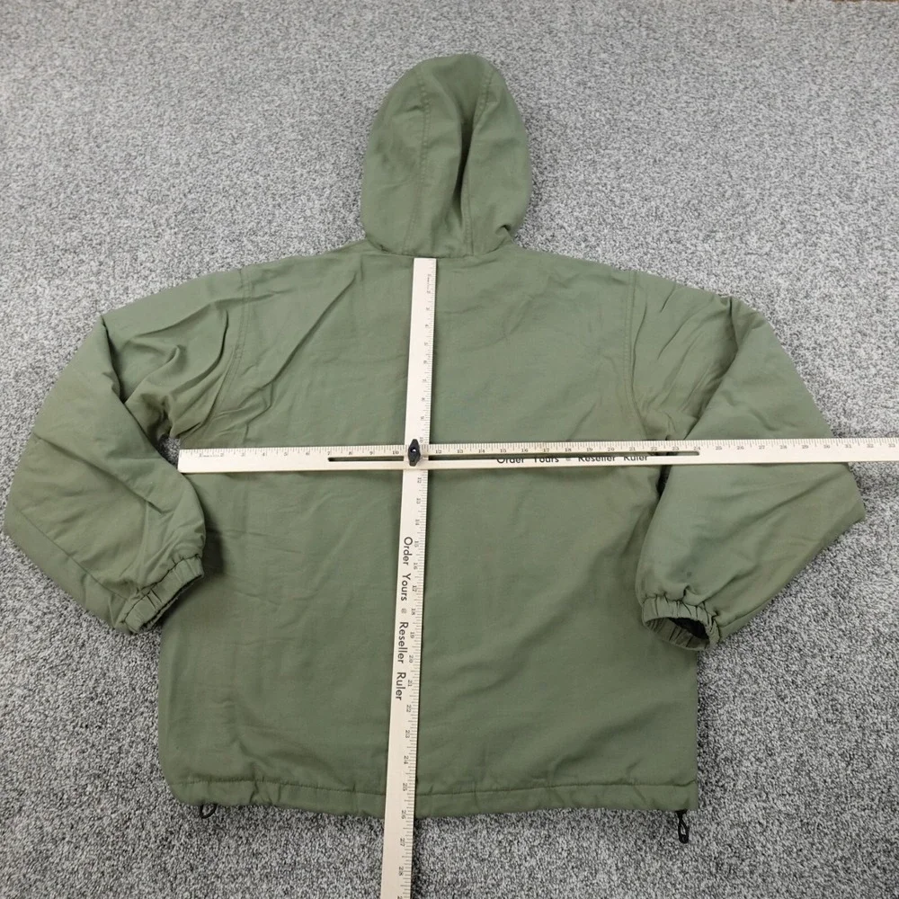 Duluth Jacket Mens M Green Fleece Lined Zip Windbreaker Bomber Coat Utility Work